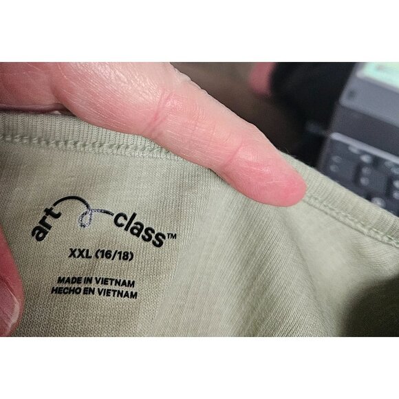 Art Class Girls Ribbed Button-Up Knit Dress Short Sleeve Green Size XXL 16/18 - Picture 7 of 9